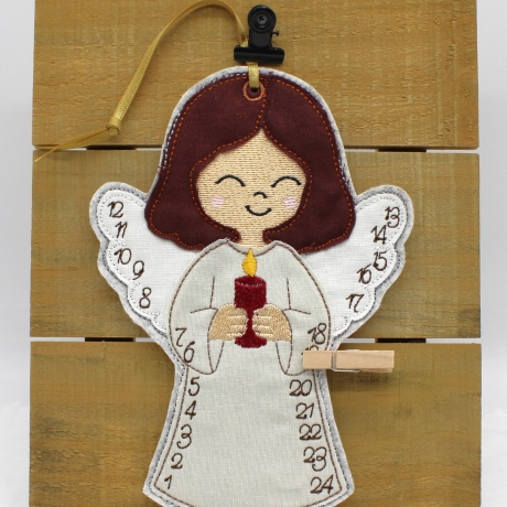 Stickdatei ITH Engel Adventskalender 13x18cm