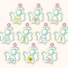 10x Schutzengel ITH Anhänger Stickdatei Symbole Achtsamkeit 