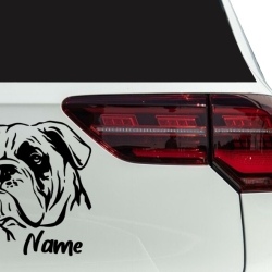 Aufkleber Hund Englische Bulldogge