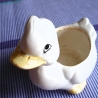 Vintage 2er-Set Ente & Schwan Keramik-Blumentöpfe 80er Jahren