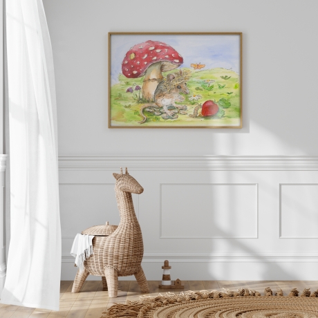 Bild Die Erdbeermaus - Kunstdruck für Kinder