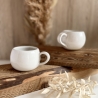 Handgemachte Keramik - getöpferte Espressotassen Set weiß (2Stck)