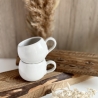 Handgemachte Keramik - getöpferte Espressotassen Set weiß (2Stk.)