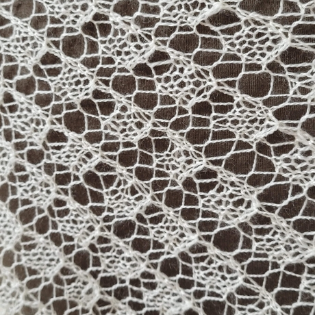 Brautstola, Lace-Stola, Merinowolle mit Seide, Handgestrickt