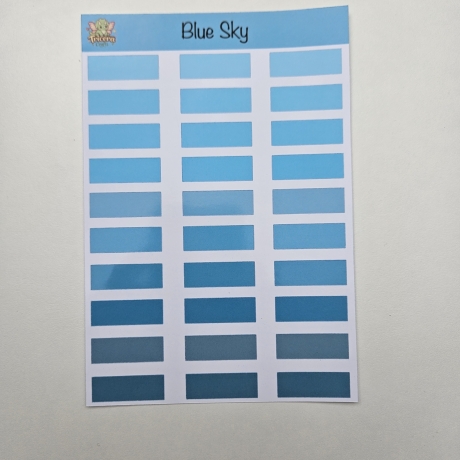 Stickerbogen Etiketten Blue Sky