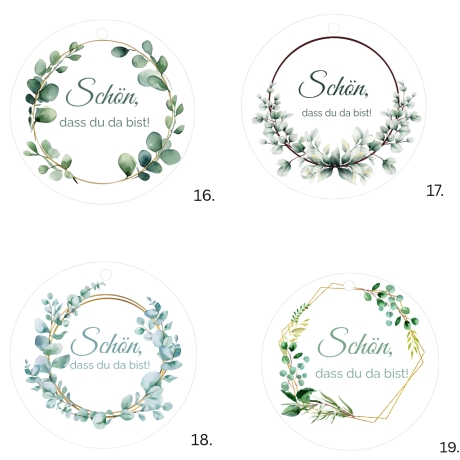 Anhänger „Schön, dass du da bist“ 5cm Hochzeitsdeko, 27 Motive 