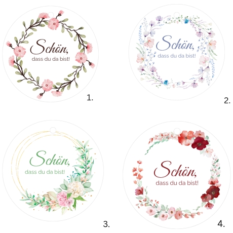 Anhänger „Schön, dass du da bist“ 5cm Hochzeitsdeko, 27 Motive 