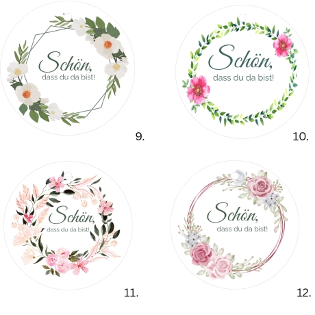 Anhänger „Schön, dass du da bist“ 5cm Hochzeitsdeko, 27 Motive 