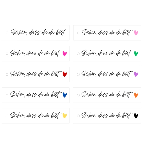 Anhänger „Schön, dass du da bist“ ,Hochzeitsdeko | Gastgeschenk