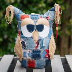 UPCYCLING Türstopper Eule mit Trageschlaufe
