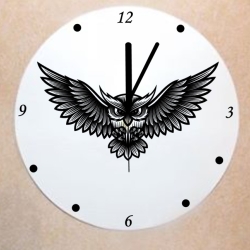 Schallplattenuhr Wanduhr Eule