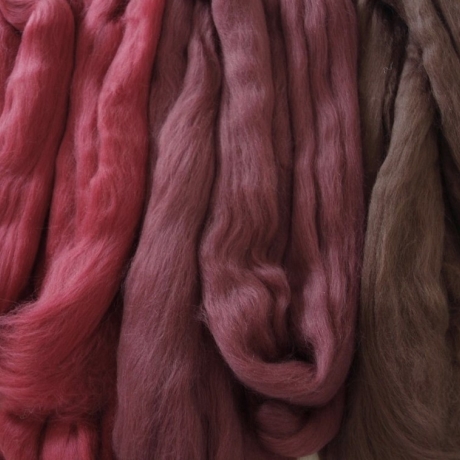 Filzwolle 220g superfeiner Merino-Kammzug Filzen 19,5mic 3x braun