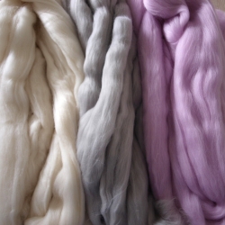 Filzwolle 220g superfeiner Merino-Kammzug Filzen 19,5mic pastell
