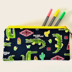 Federmäppchen Stiftetasche Krokodile Kinder 21x10 cm