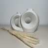 Nordischen Stil-Keramik runde Vasen 2er Set Boho Style weiß