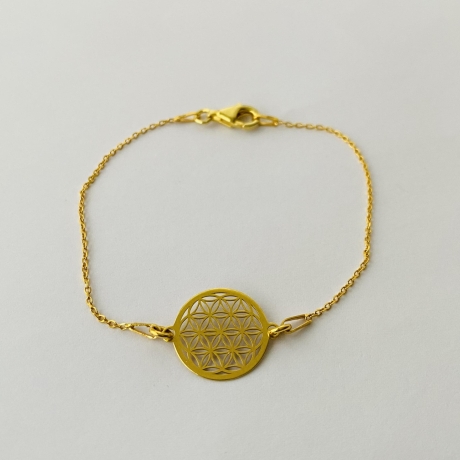 Armband Blume des Lebens vergoldetes Silber 925