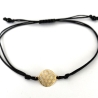 Armband  Blume des Lebens 925 vergoldetes Silber Makramee