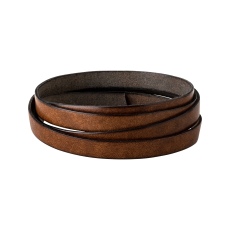 1m Flaches Lederband Braun Vintage (schwarzer Rand) 10x2mm