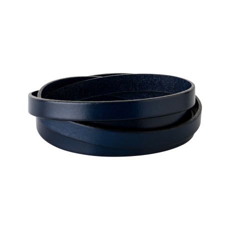 1m Flaches Lederband Dunkelblau (schwarzer Rand) 10x2mm