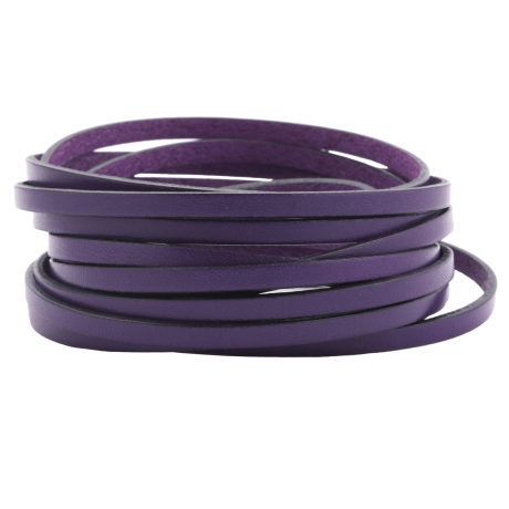 1m Flaches Lederband Violett (schwarzer Rand) 5x2mm