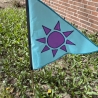 Wimpel - Fahne mit Wendlandsonne, Gartendeko, Blumendeko