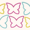 6x Stickdatei Deko Falter Schmetterlinge Blumenstecker Anhänger