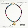 Boho Halskette aus buntem Achat mit Sonne Anhänger