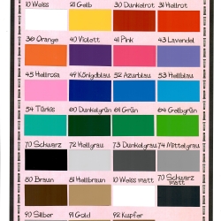 Musterfarbkarte für Plotterfolie Vinylfolie