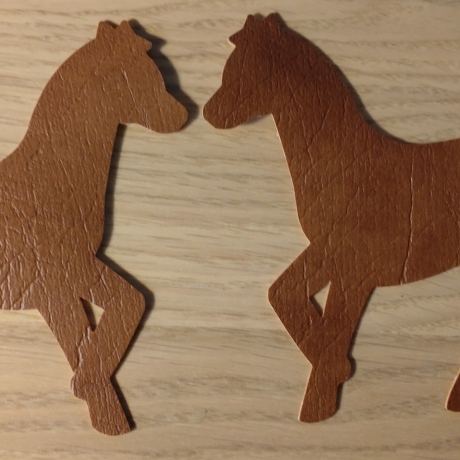 Pferd Kunstleder Patch 2er Set – Applikation 13,5 x 11,5 cm 
