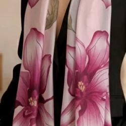 Damen Seidentuch Rosen, bunt, 180 x 90 cm, neu