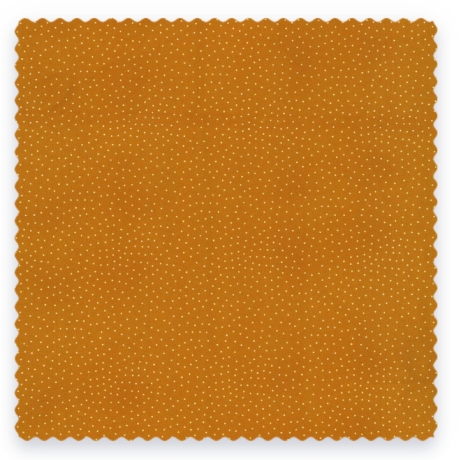 Druckstoff Fehmarn Mini Dots ocker/weiß