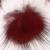 Kleiner Fellpuschel bordeaux schwarz Ø3cm mit Anhängeröse