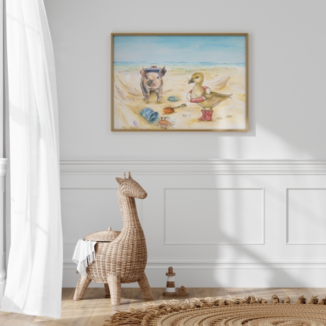 Bild Ferkel Flecki - Kunstdruck für Kinder