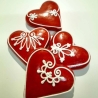 12*Lebkuchen-Herzchen mit Zuckerglasur-Dekoration 7 cm