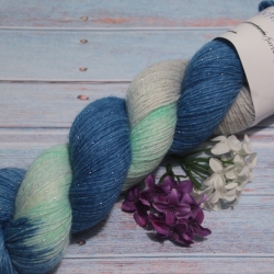 Handgefärbte Glitzer-Sockenwolle Las Vegas 22/47