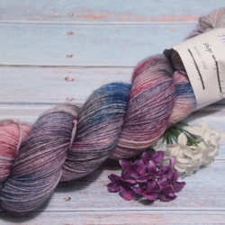 Handgefärbte Glitzer-Sockenwolle Las Vegas 22/48