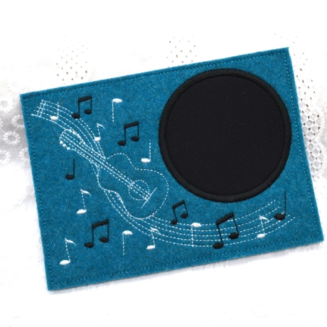 Stickdatei Mugrug Untersetzer Musik Gitarre Noten