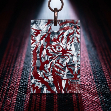 Tiger-Amulett Rot Silber – Kraft-Symbol m. Bergkristall handmade