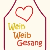 Flaschenschürze Wein Weib Gesang Stickdatei 3 Versionen 12x15cm 