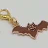 Fledermaus braun Clip Anhänger Bettelarmband Halloween Charm