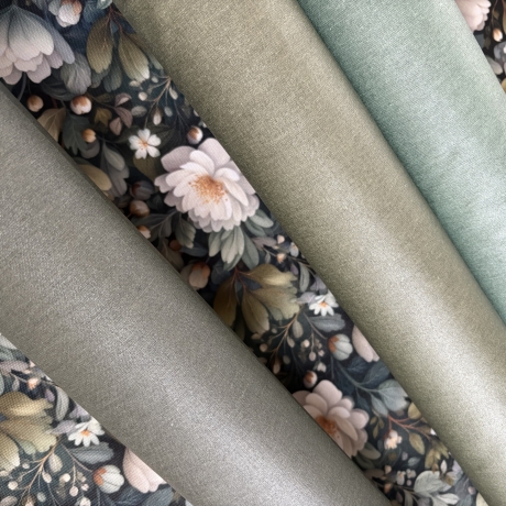 Flowing Bloom Blumen grün Taschenstoff wasserabweisend