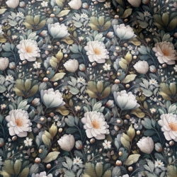 Flowing Bloom Blumen grün Taschenstoff wasserabweisend