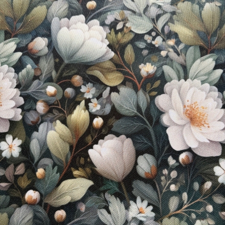 Flowing Bloom Blumen grün Taschenstoff wasserabweisend