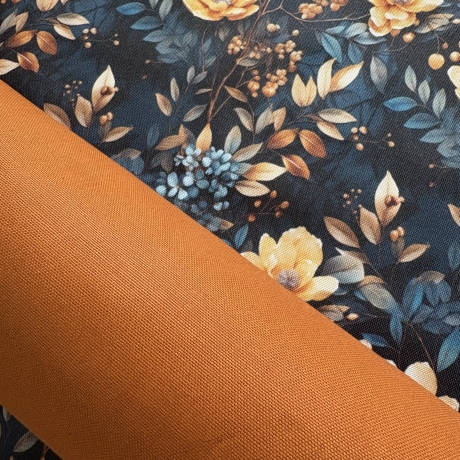 Flowing Bloom Blumen nachtblau Taschenstoff wasserabweisend