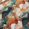 Flowing Bloom Liquid Bernstein Petrol Gold Taschenstoff