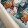 Flowing Bloom Liquid Bernstein Petrol Gold Taschenstoff