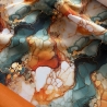 Flowing Bloom Liquid Bernstein Petrol Gold Taschenstoff
