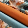 Flowing Bloom Liquid Bernstein Petrol Gold Taschenstoff