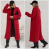 Oversized Strickmantel lang Strickjacke Cardigan Weste Rot S - XL