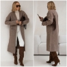 Oversize Strickmantel Strickjacke lang Cardigan Mokka S-XL